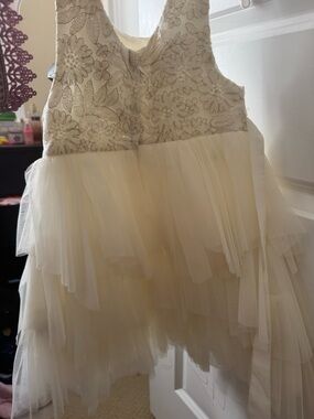 American Princess Ivory Lace Bodice Tulle Layered Party Dress